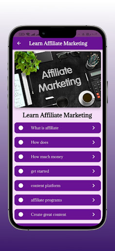 Android application Learn Affiliate Marketing screenshort