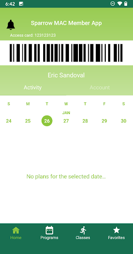 Sparrow MAC Member App Screen 3