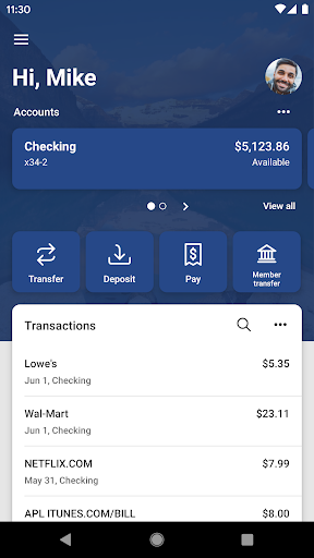 Android application Security CU Mobile Banking screenshort