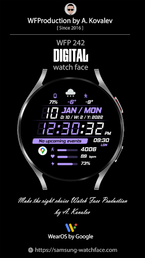 Android application WFP 242 Sporty watch face screenshort