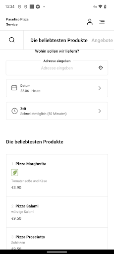 Paradiso Pizza Service Screen 3