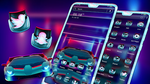 Android application Neon Sports Car Theme screenshort