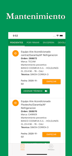Android application Coomeva Mantenimiento screenshort