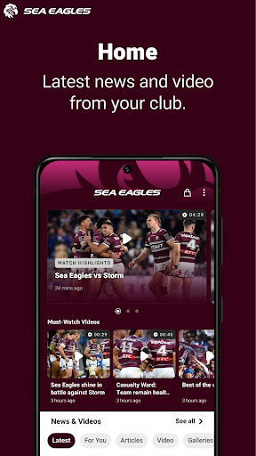 Screenshot of Manly-Warringah Sea Eagles