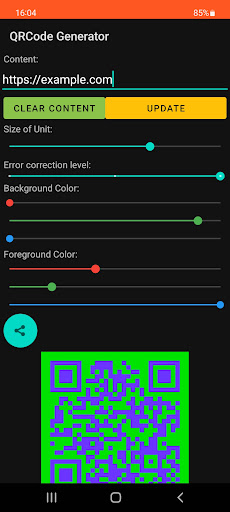 Android application QR Generator screenshort
