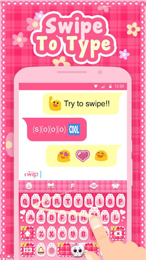Pink Kitty Keyboard Theme Apk3