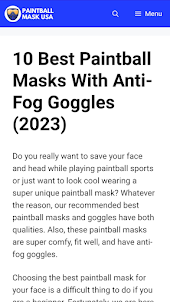 Paintball Game Mask