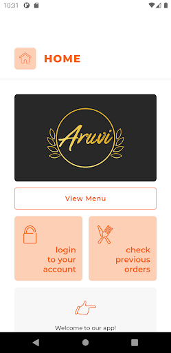 Android application Aruvi Indian Restaurant screenshort
