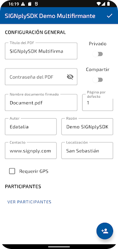 Android application SIGNply SDK Demo screenshort