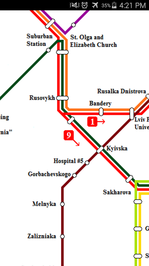 Android application Lviv Tram Map screenshort