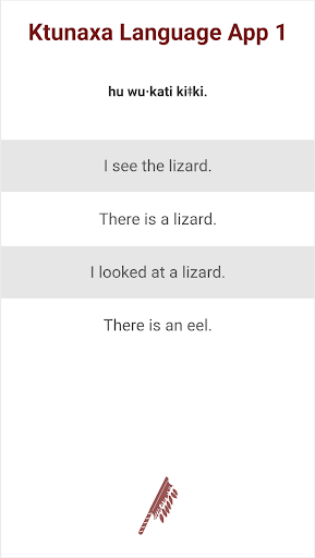 Ktunaxa Grammar App Screen 2