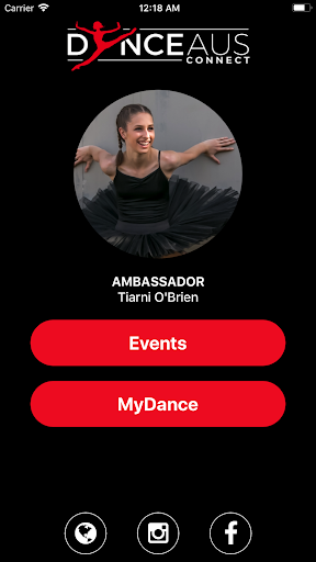 Android application DanceAus Connect screenshort