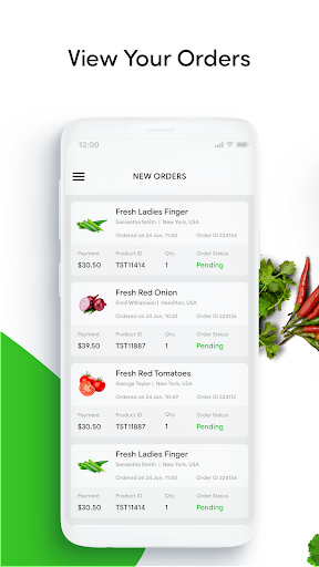 Android application FoodChain Vendor screenshort