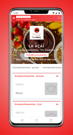 Android application La Açaí screenshort