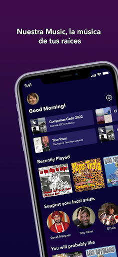 Android application Nuestra Music screenshort