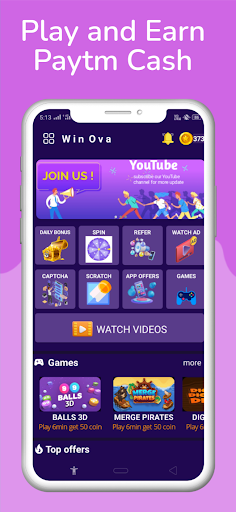 Android application WinOva | Earn Daily Cash screenshort