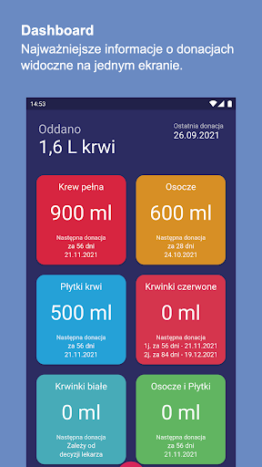 Android application Krwiodawca screenshort