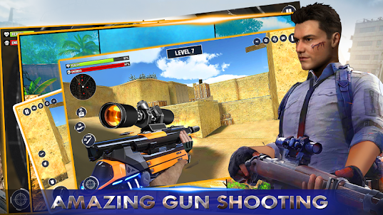 Sniper 3d: 銃で撃つ ゲーム ショットガン 撃つ