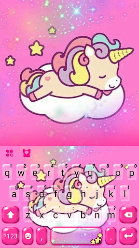 Android application Pink Sleeping Unicorn Keyboard screenshort