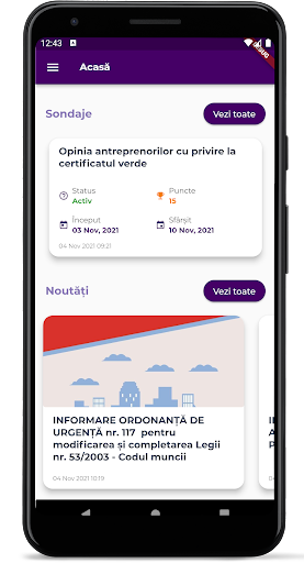 Android application Sondaj IMM screenshort