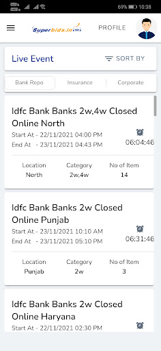 Superbids Online Auction Screen 2