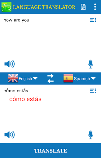 Android application Language Translator screenshort