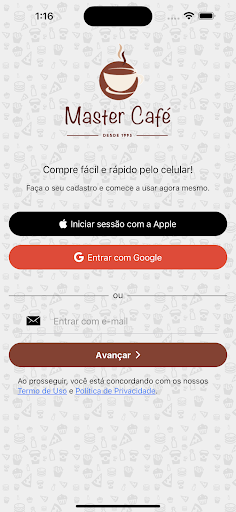 Android application Master Café screenshort
