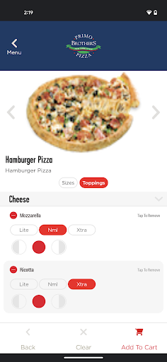 Screenshot of Primo Brother's Pizza