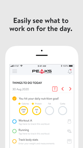 Android application PEAKS Lifestyle Training screenshort