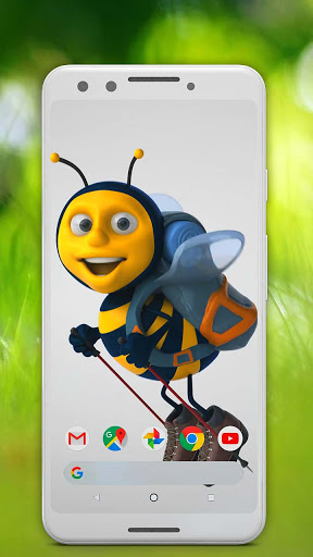 3D Bee Cartoon Live Video Wallpaper