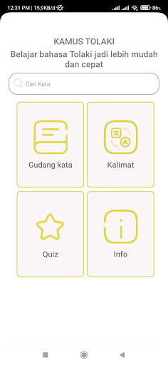 Android application Kamus Tolaki screenshort