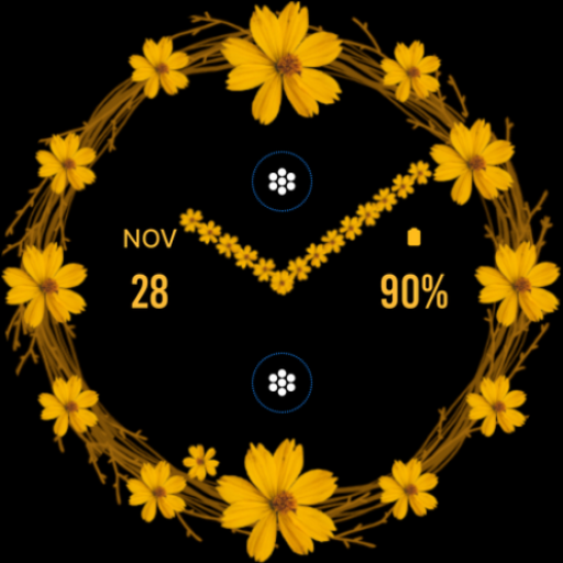 Yellow Floral Analog Watchface logo