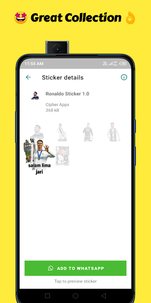 Captura de Pantalla 3 Ronaldo Sticker for WA android
