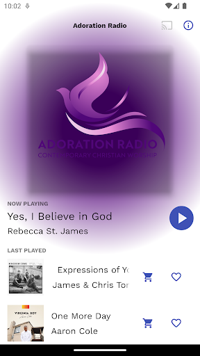 Android application Adoration Radio screenshort