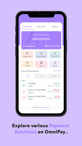 Android application OmniPay screenshort