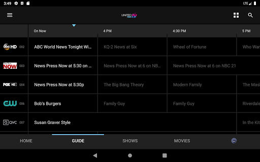 Screenshot of United Fiber TV
