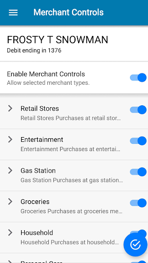 AgFed Debit CardControl Screen 2