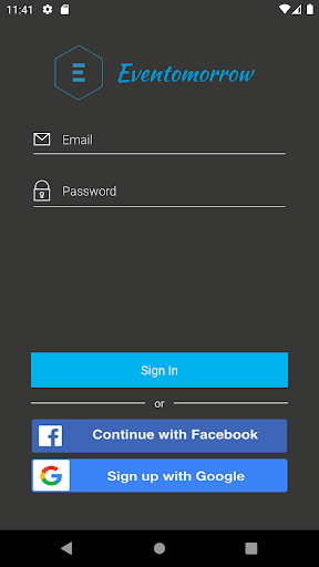 Android application Eventomorrow Organizer screenshort