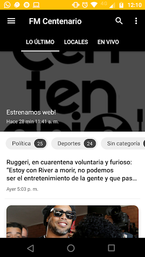 Android application Fm Centenario 90.1 - Camilo Al screenshort