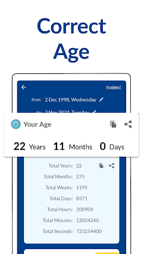 Screenshot of Age Calculator: Date of Birth