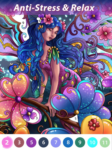 Flora Coloring Color by Number Painting Game