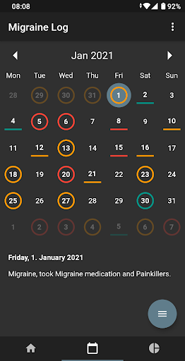 Migraine Log Screen 2