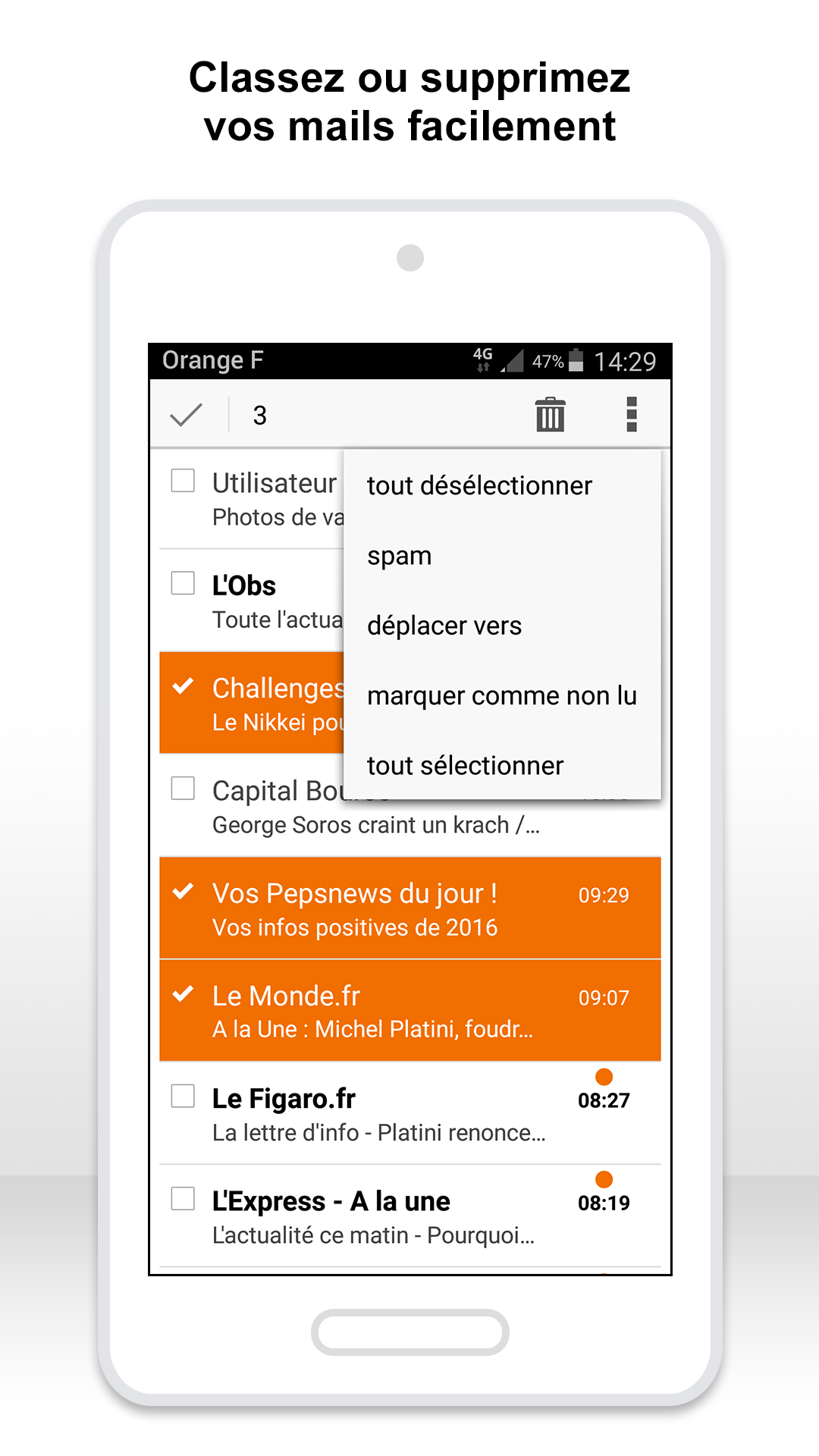 Android application Mail Orange - Messagerie email screenshort