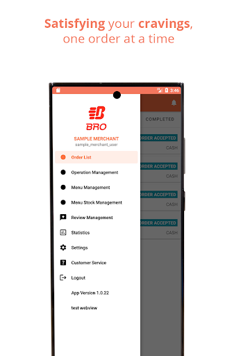 Android application BRO MERCHANT screenshort