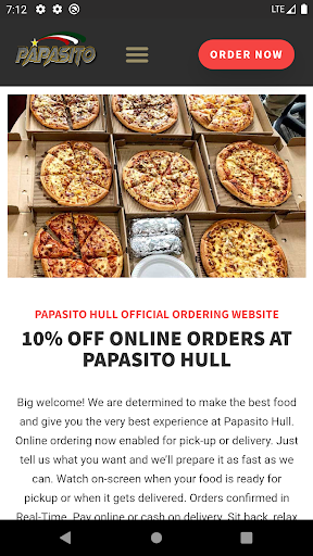 Android application Papasito Pizza - Hull screenshort