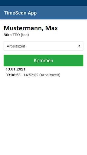 TimeScan App Screen 3