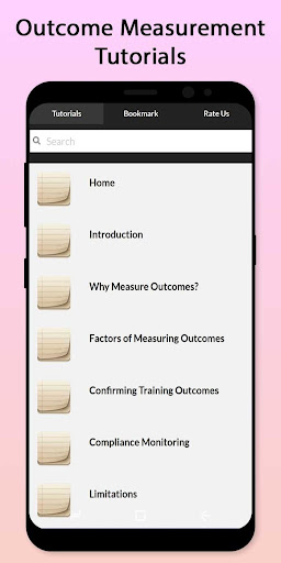 Android application Easy Outcome Measurement Tutor screenshort