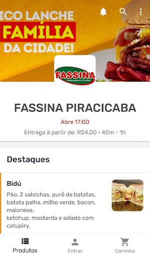 Android application Fassina Piracicaba screenshort