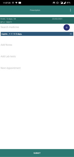 Android application AyusEMR screenshort