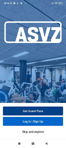 Android application ASVZ-Fitness screenshort
